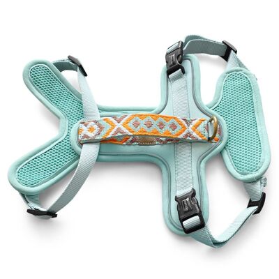 Premium Hundegeschirr Gepolstert - Mint/Orange