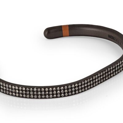 Bracelet 3 file tutto made incassato made in  titanium,gold and white diamonds.-m