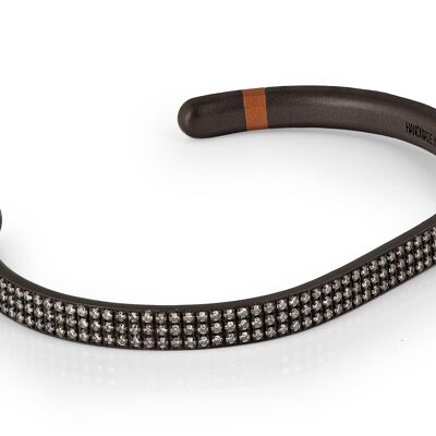 Bracelet  3 file tutto made incassato made in  titanium,gold and white diamonds.-s