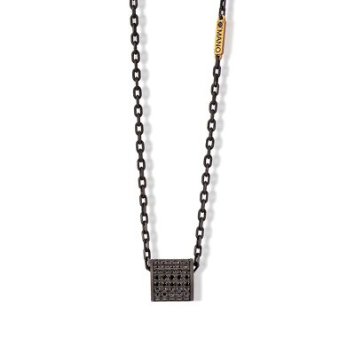 Barilotto minimal made in titanium, 45 black diamonds , red gold 9 kt.-