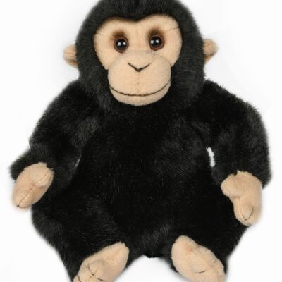 Chimpanzee, sitting - 18 cm (height) - Keywords: Exotic wild animal, monkey, plush, plush toy, stuffed animal, cuddly toy
