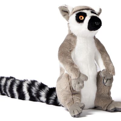 Ring-tailed lemur, sitting (without Velcro) - 21 cm (height) - Keywords: Exotic wild animal, monkey, plush, plush toy, stuffed animal, cuddly toy