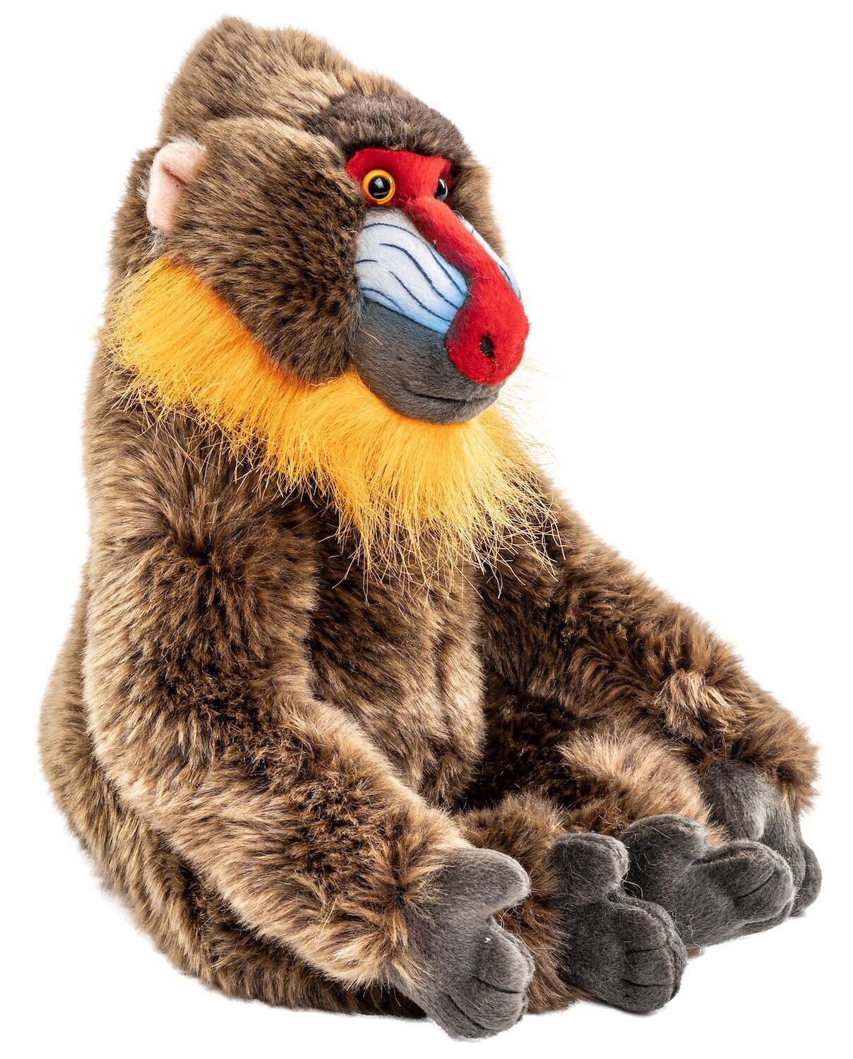 Mandrill mit Klettverschluss an den Händen - 29 cm (Höhe) - Keywords: Exotisches Wildtier, Affe, Plüsch, Plüschtier, Stofftier, Kuscheltier