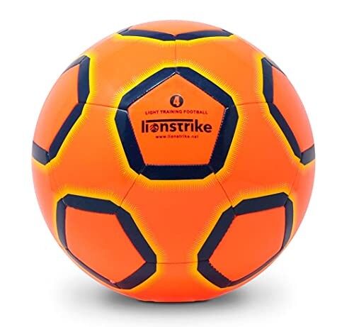 Lionstrike Size 4 Lite Football With NeoBladder Technology, Light Kids Football (Age 7-13) Boys/Girls Indoor or Outdoor Training/Coaching Football (Orange)
