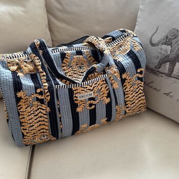 sac en coton fait main  « Poppy Tiger Black » 2