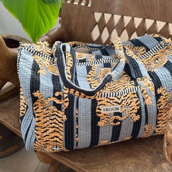 sac en coton fait main  « Poppy Tiger Black » 3