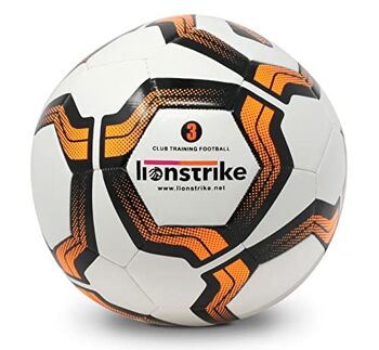 Lionstrike Ballon de football d'entraînement standard avec technologie NeoBladder, ballon d'entraînement de niveau club et ligue à taille et poids réglementaires (taille 4, blanc) 1