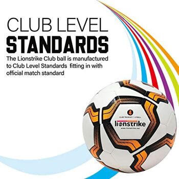 Lionstrike Ballon de football d'entraînement standard avec technologie NeoBladder, ballon d'entraînement de niveau club et ligue à taille et poids réglementaires (taille 4, blanc) 2