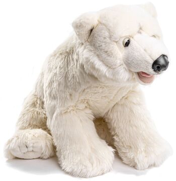 Grand ours polaire, couché - 61 cm (longueur) - Mots clés : Animal sauvage exotique, ours, ours polaire, peluche, peluche, peluche, peluche 1