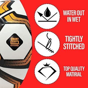 Lionstrike Ballon de football d'entraînement standard avec technologie NeoBladder, ballon d'entraînement de niveau club et ligue à taille et poids réglementaires (taille 5, blanc) 4