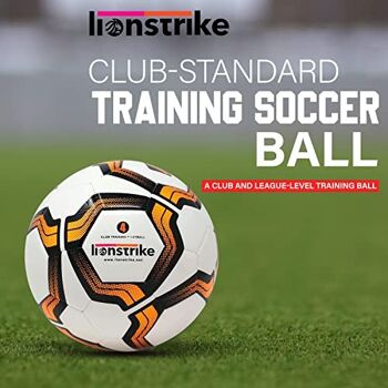 Lionstrike Ballon de football d'entraînement standard avec technologie NeoBladder, ballon d'entraînement de niveau club et ligue à taille et poids réglementaires (taille 5, blanc) 5