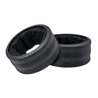 Set of Black Anti-Drip Rings, Made of Steel and Plush. 2 Pieces to Serve Wine Effortlessly and with Style