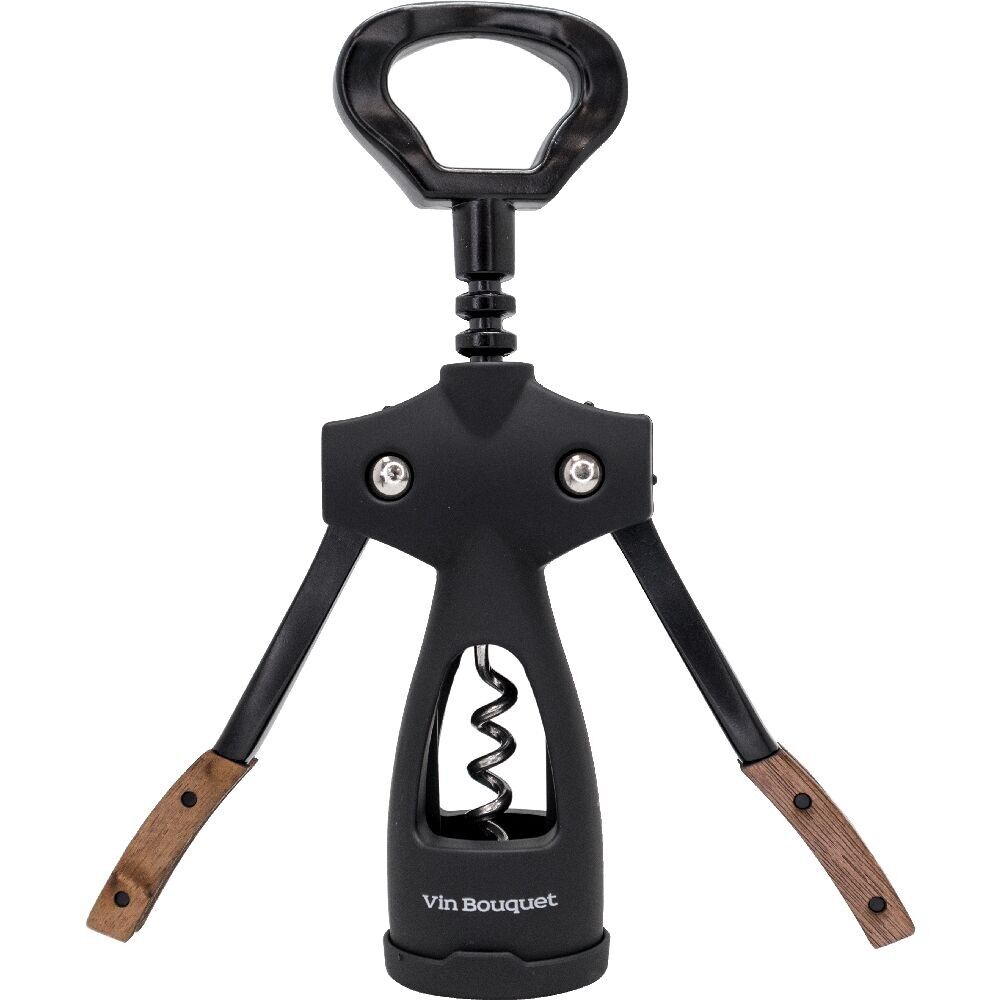 Flügelkorkenzieher mit Holzgriff, aus Edelstahl, Eleganz und Präzision in jeder Öffnung