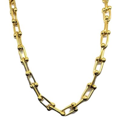 Collier "Hélène" acier inoxydable - doré 50cm