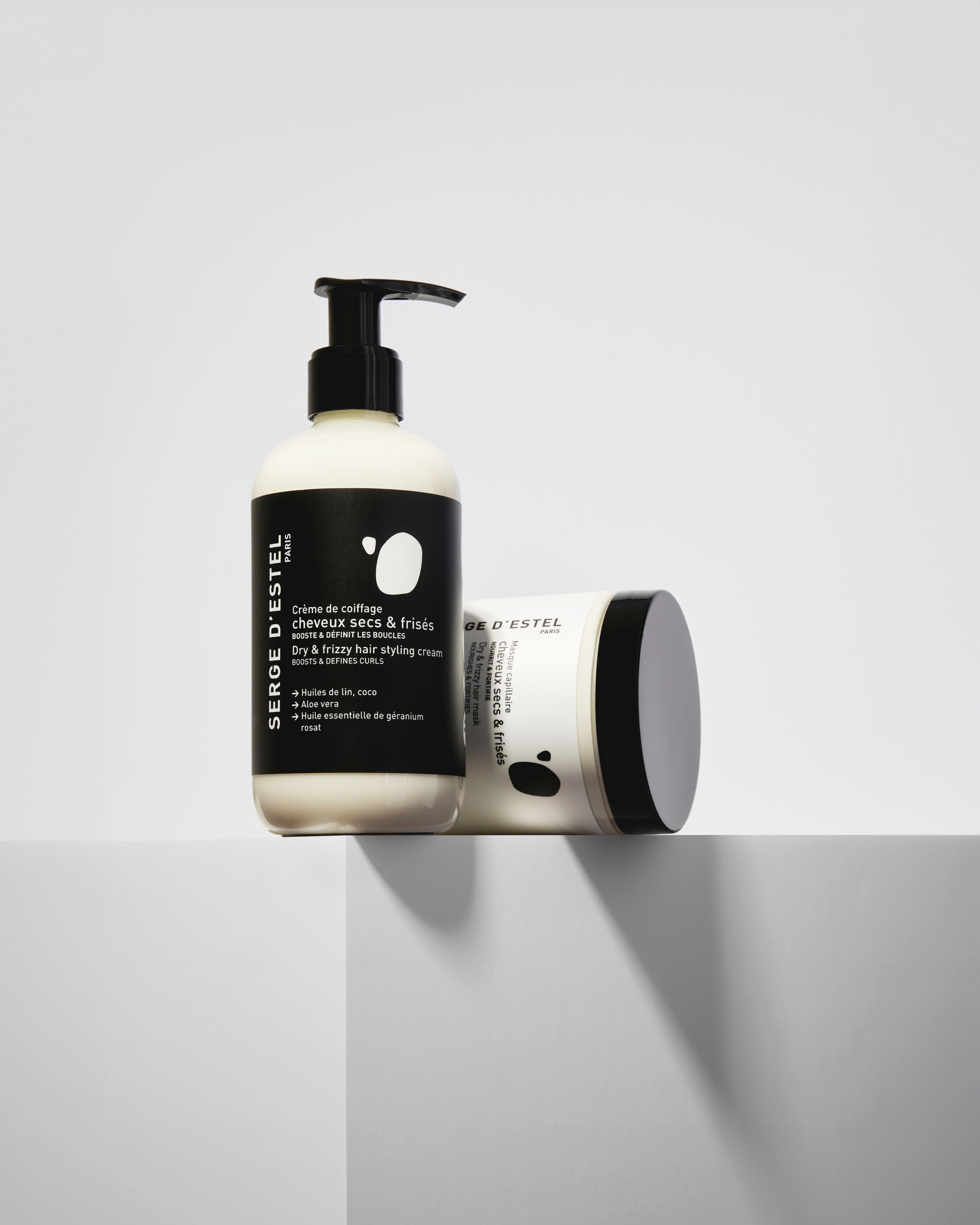 Pack 4 Mascarillas cabello seco y rizado 250g y 4 Cremas de peinado 250ml