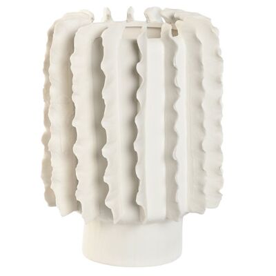 VASE CÉRAMIQUE 18X18X26 BLANC VAGUES FAIT MAIN JR212416