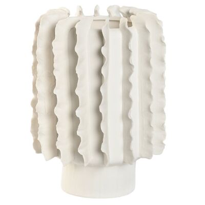 Ceramic Vase 18X18X26 White Handmade Waves JR212416