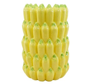 VASE CÉRAMIQUE 25X25X38 JAUNE BANANE JR212872