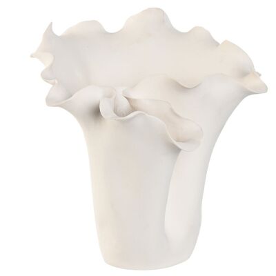 Vaso in ceramica 29X26X27 organico fatto a mano bianco JR212419