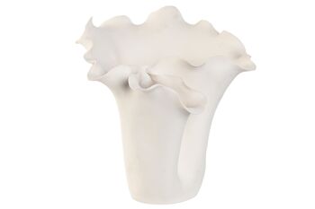 Vase en céramique 29x26x27 bio fait main blanc JR212419 1