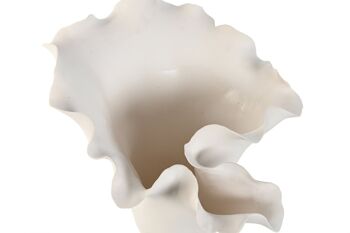 Vase en céramique 29x26x27 bio fait main blanc JR212419 3