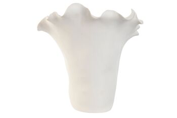 Vase en céramique 29x26x27 bio fait main blanc JR212419 5