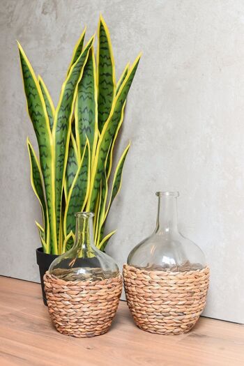 VASE FIBRE DE VERRE 19X19X30,5 3400ML NATUREL JR210363 2