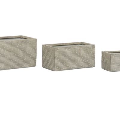 Pflanzgefäß-Set 3 Magnesia 74,5 x 37,5 x 37,5 MC211102