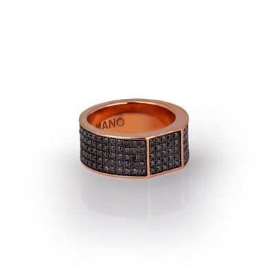 Ring made in red gold 9kt and black diamonds .-21