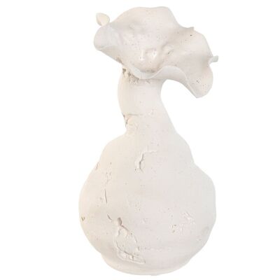 Vaso in ceramica 13X13X24 organico fatto a mano bianco JR212422