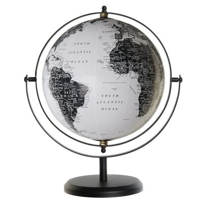 GLOBE DE TERRE EN FER PVC 24X20X30 NOIR DH208522