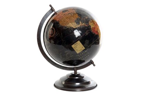 GLOBO TERRAQUEO PLASTICO HIERRO 25X25X35 25 NEGRO DH156933