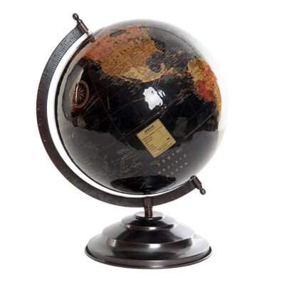 Globe terrestre en plastique et fer 25x25x35 25 noir DH156933