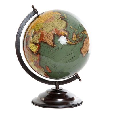 Globe terrestre en plastique et fer 25x25x35 25 vert DH156936