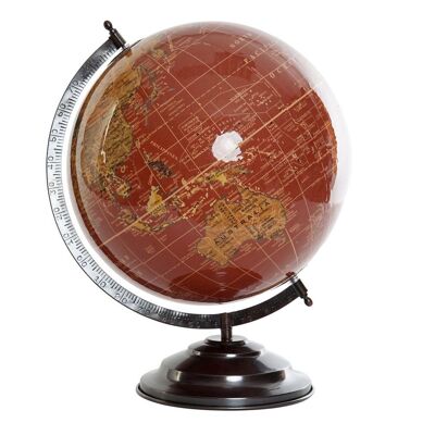 Globe terrestre en plastique et fer 30x30x40 30 rouge DH156938