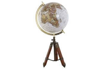 POIGNÉE GLOBE TERRE PVC 27X25X55 TRÉPIED MARRON DH212429 1