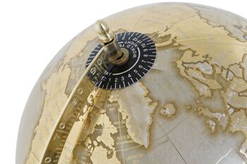 Globe terrestre en marbre PVC 25x25x40 blanc DH212430 4