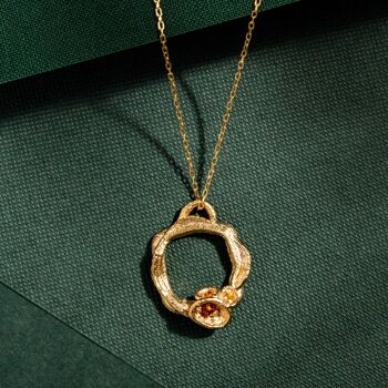 Collier Cercle Citrine et Branches d'Or - Grand 4