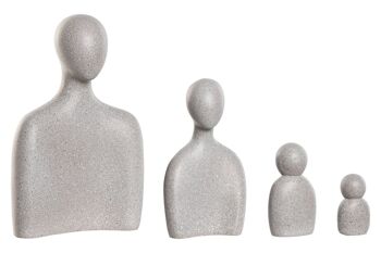 FIGURE SET 4 RÉSINE 19X19X30 FAMILLE GRIS FD214245 4