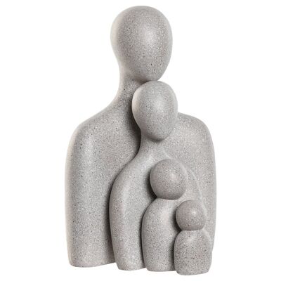 Figurine Set 4 Résine 19X19X30 Gris Famille FD214245