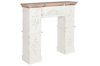 FAÇADE DE CHEMINÉE EN SAPIN MDF 120X29,5X116 BLANC MB208711 1