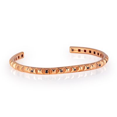 Bracelet borchie small red gold 9 kt and 7 black diamonds -s