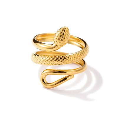 Spring - adjustable stainless steel snake ring