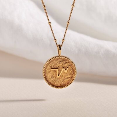 "Thrive" Shorthand Gold Coin Necklace