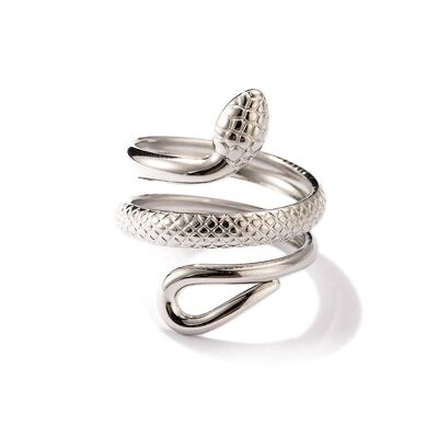 Adjustable stainless steel snake ring