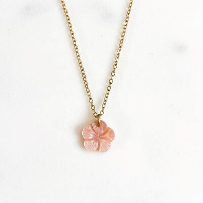 Tea rose flower necklace