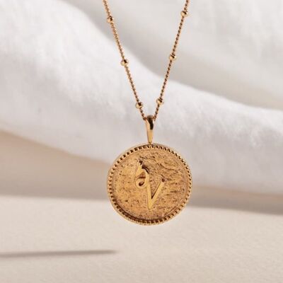 "Inspire" Shorthand Gold Coin Necklace