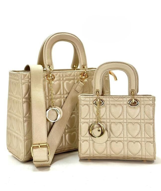 2 Borse sintetiche con design a cuore da donna