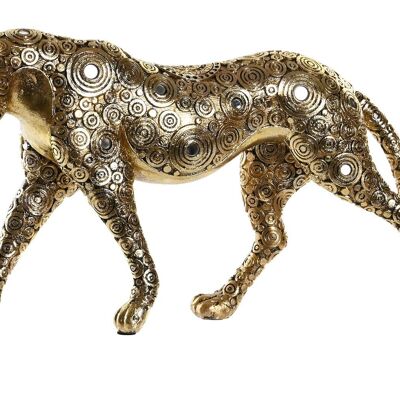 RESIN FIGURE 34X7X17 GOLDEN LEOPARD FD202713