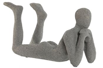 FIGURINE RÉSINE 39X13,5X20,8 PERSONNE GRIS FD209287 1